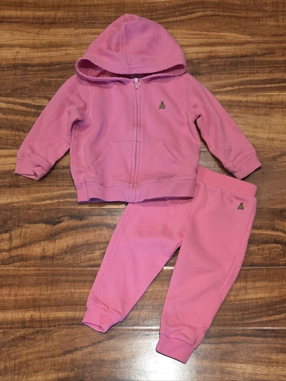 GAP Baby EUC 18-24 Months Pink Hooded Sweatshirt and Pants Set